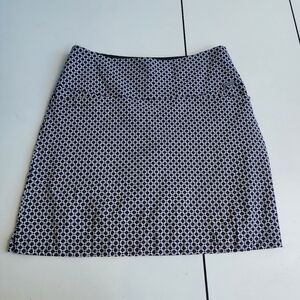 S.C & CO WOMEN'S COMFORT STRETCH TUMMY CONTROL SKORT Black White Geo Print Sz M